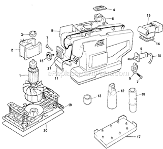 Page A Diagram and Parts List for G-7454 Type 3 Black and Decker Sander Polisher